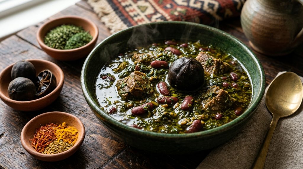 قورمه سبزی جاافتاده با ادویه و سبزی خشک یک دقیقه آشپزی